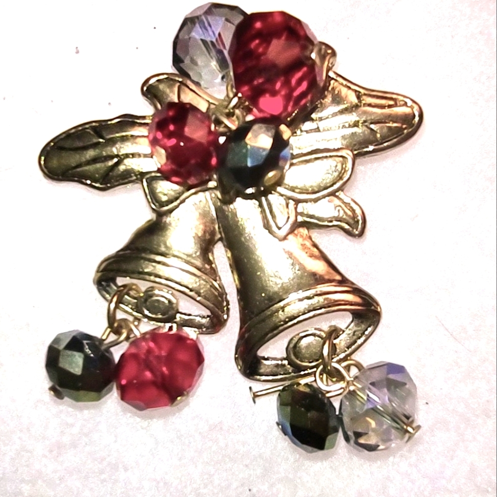 Antique-Gold Bells & Beads Brooch  Tradition Keepers®️  New